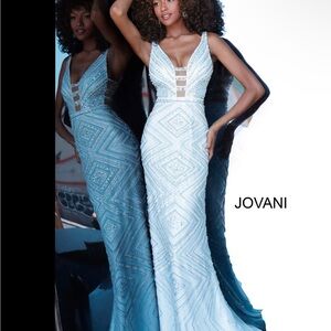 Jovani Blue Beaded Women’s Dress